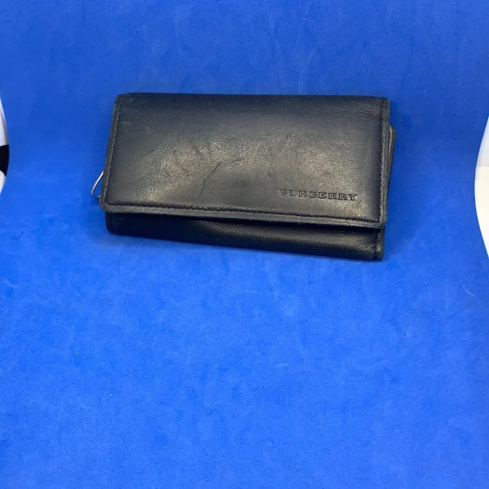 Burberry- black leather vintage Key Holder Case - Picture 1 of 6